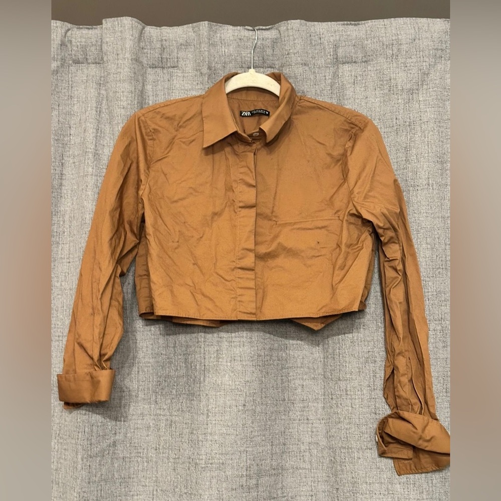 Zara Women's Brown Button Down Shirt